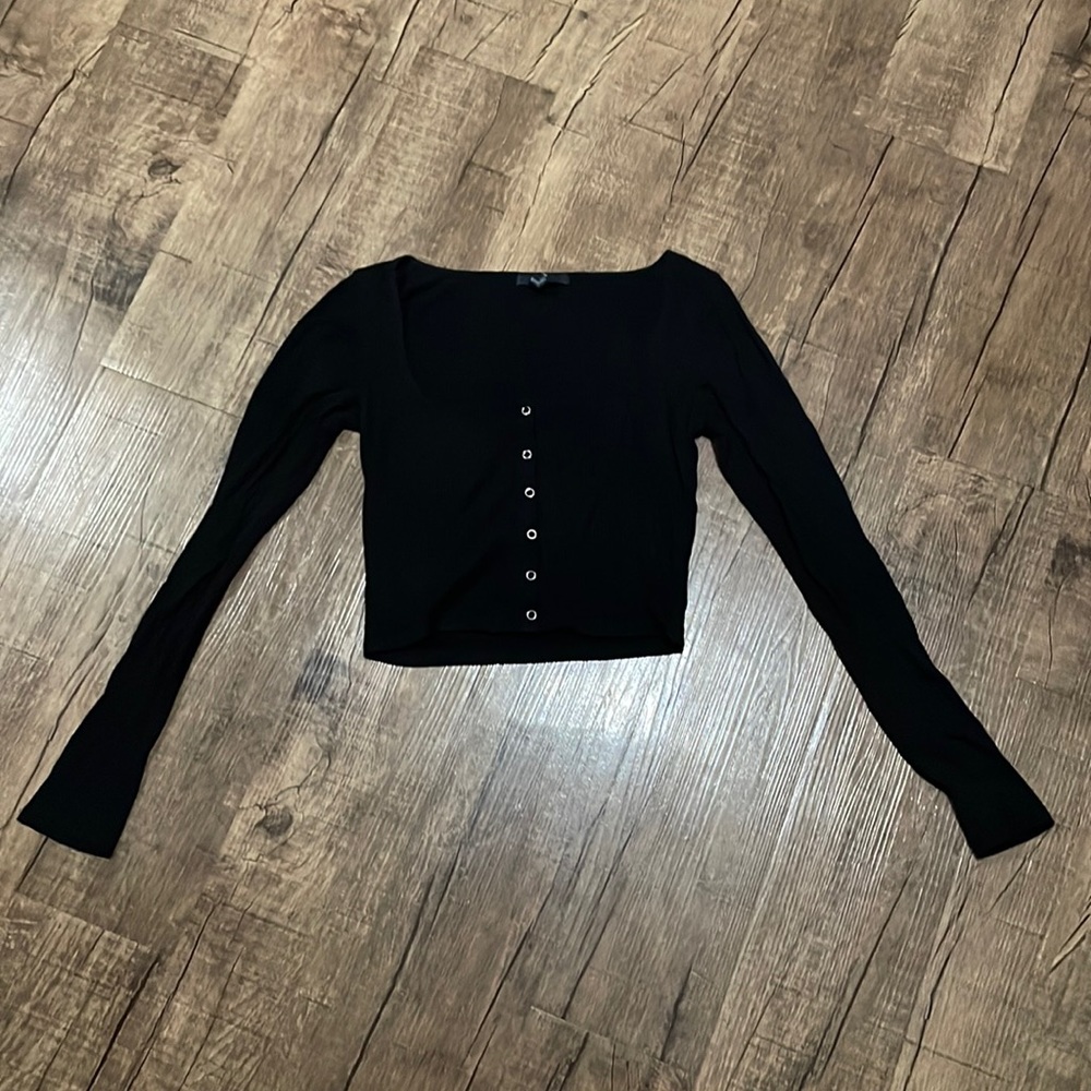 Ribbed Square Neck Long Sleeve